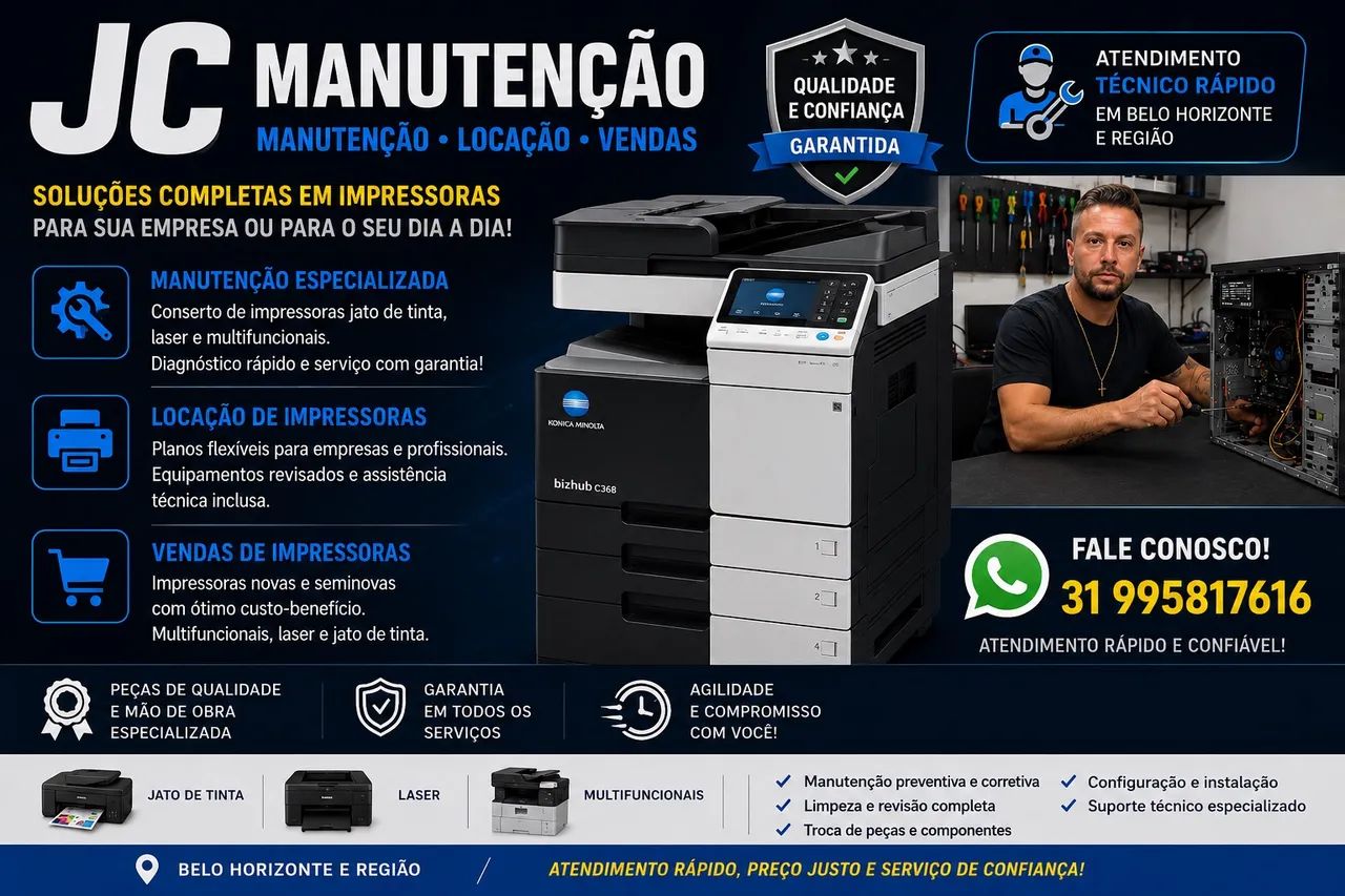 Manutenção locação e vendas de impressoras 