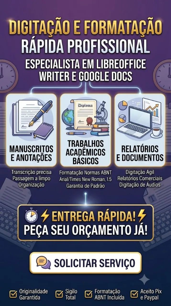 Trabalho fazendo digitação, transcrição de: áudio, escrita.