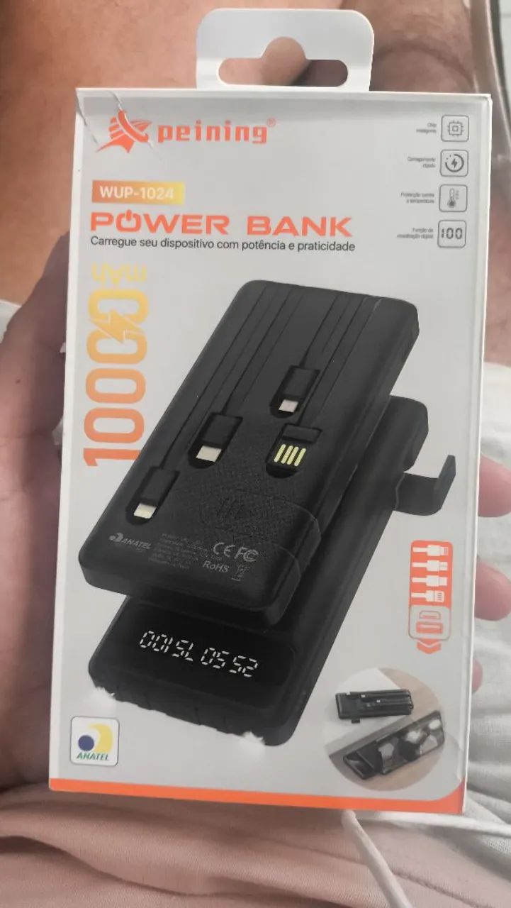 ? Power Bank Peining WUP-1024 - 10.000mAh de /150$ por /120$ aceito cartão.