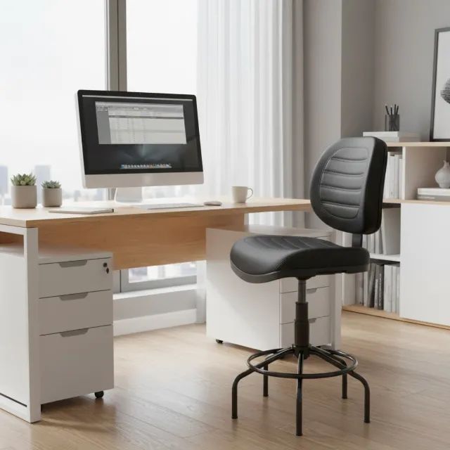 Cadeira Caixa Executiva Costurada sem Braços Preta Aranha MARTIFLEX Modelo 35033