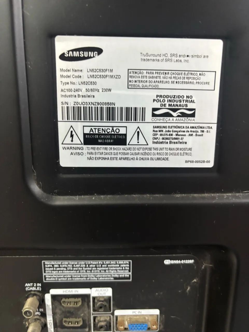 TV Samsung 52 Polegadas Full HD - Funcionando Perfeitamente Nao é smart - Foto 3