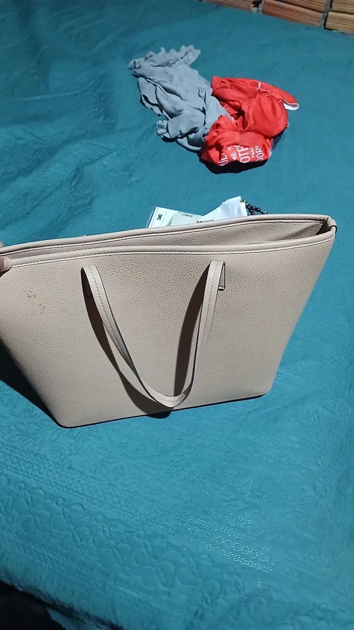 Bolsa bege  perfeita  - Foto 4