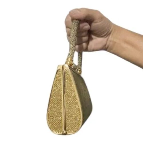 bolsa de festa com brilho dourada com 3 divisórias dentro - Foto 3