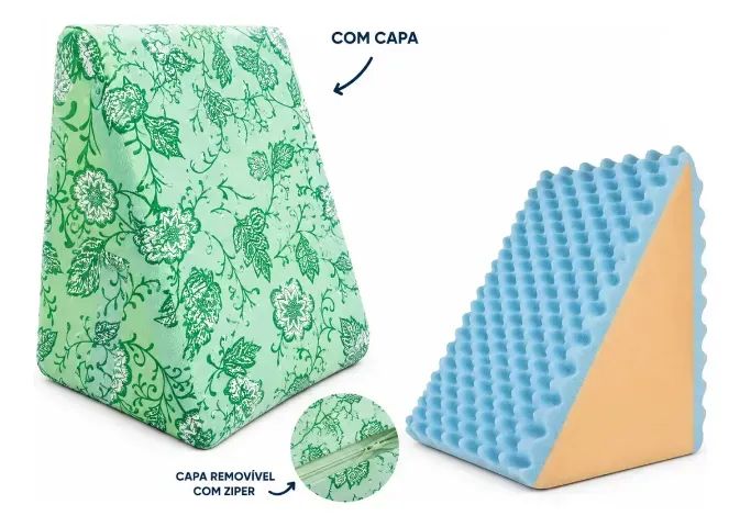 Encosto Triangular com Capa Travesseiro Amamentação Pernas - Foto 2
