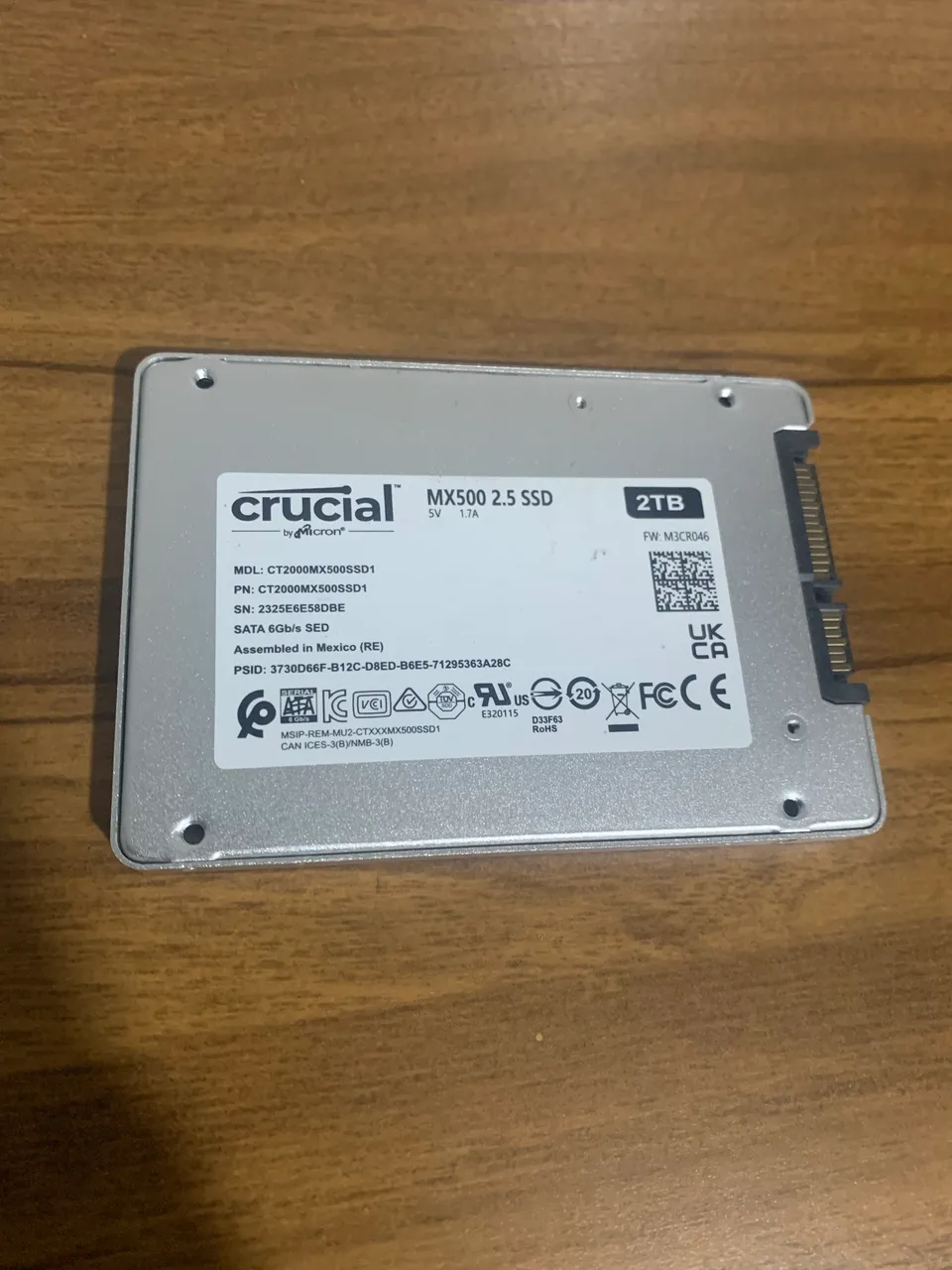 SSD Crucial MX500 2TB CT2000MX500SSD1 SATA ATENÇÃO! SSD DE 100% DE