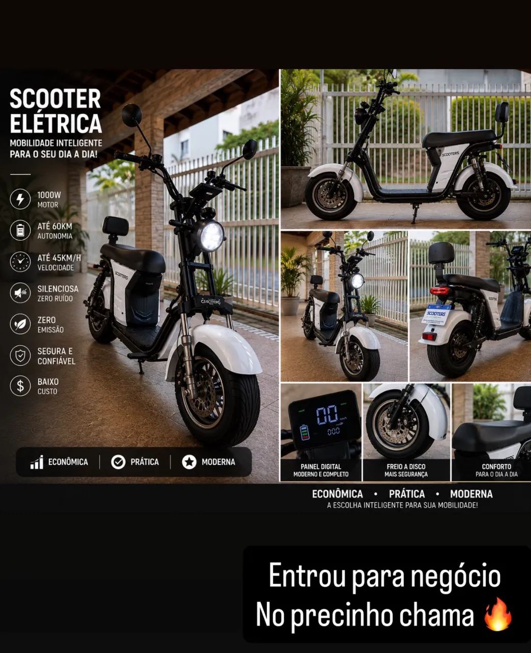 Scooter elétrica - zerada bem nova 