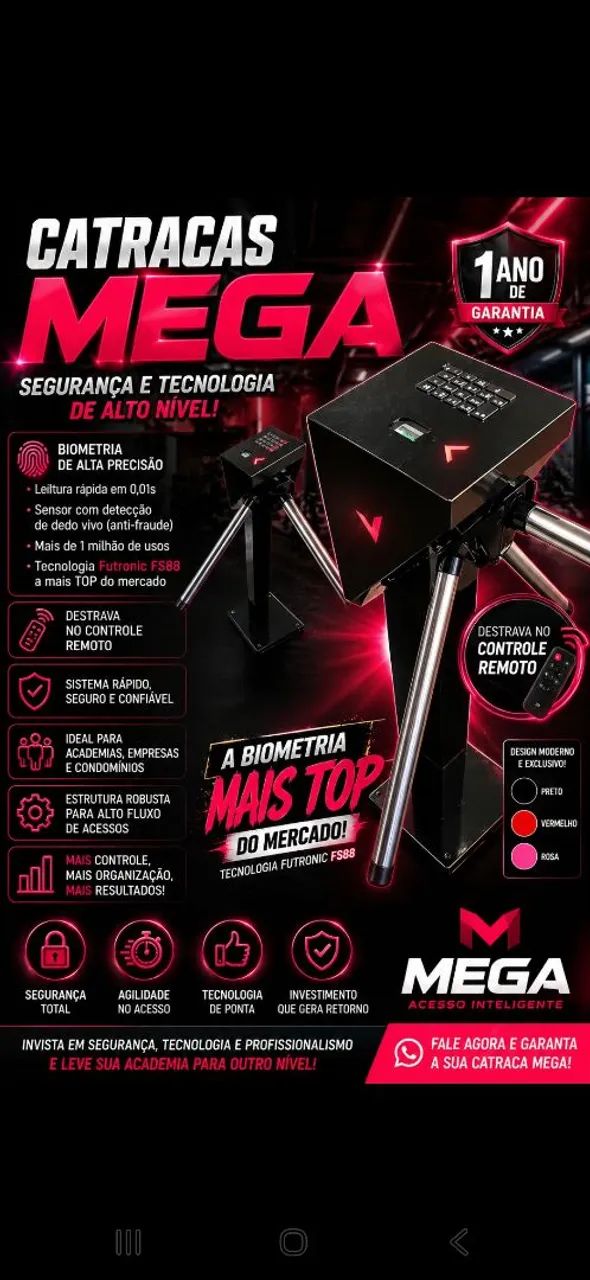 (CATRACA MEGA) BIOMETRICA 