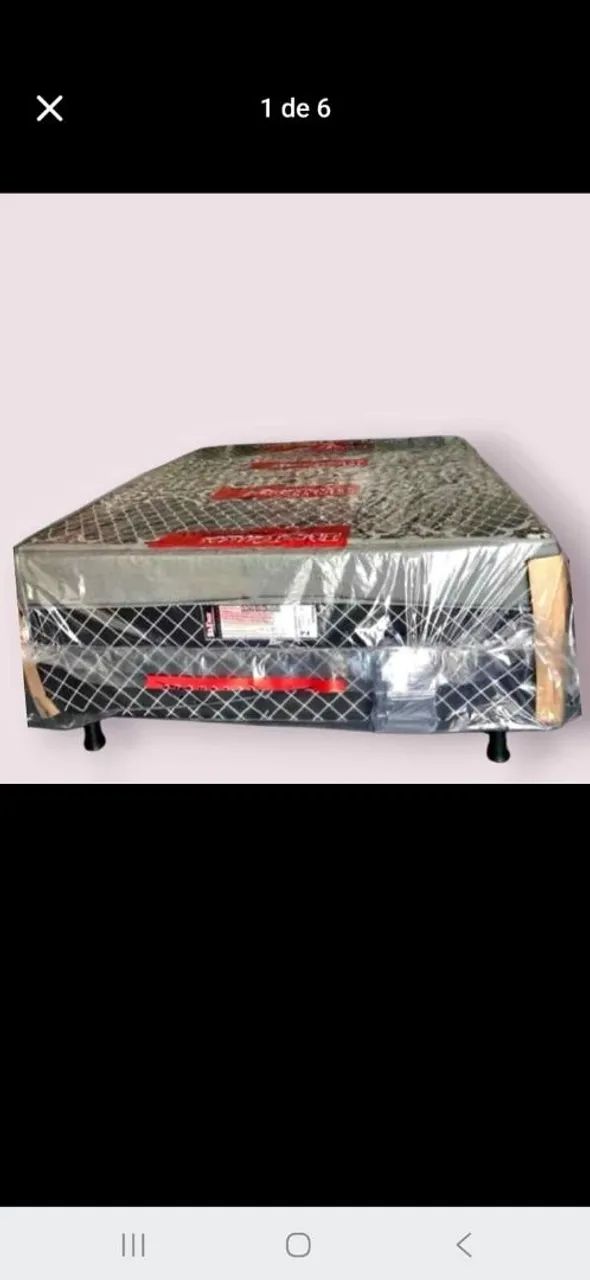 CAMA BOX CASAL ESPUMA DUPLA COM TRAVESSEIROS  - Foto 2