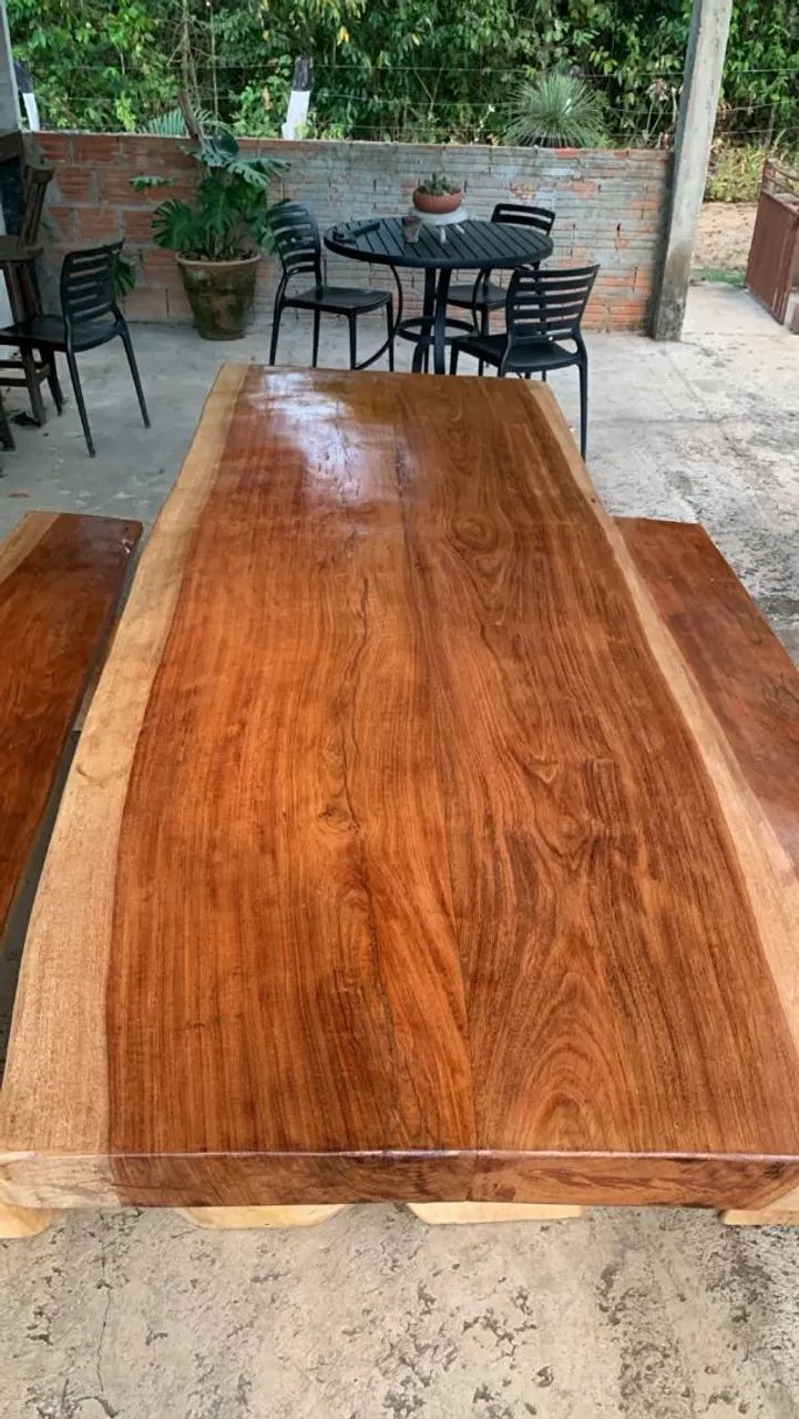 ? Mesa de Jatobá Maciço 2,40m - Elegância para Seu Ambiente - Foto 5