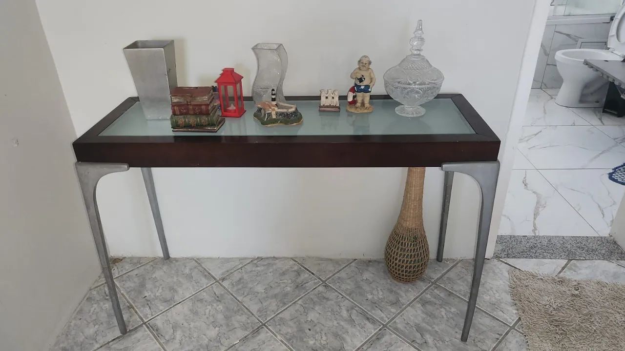 Console / Aparador Moderno em Madeira, Vidro e Metal - Design Elegante - Foto 3