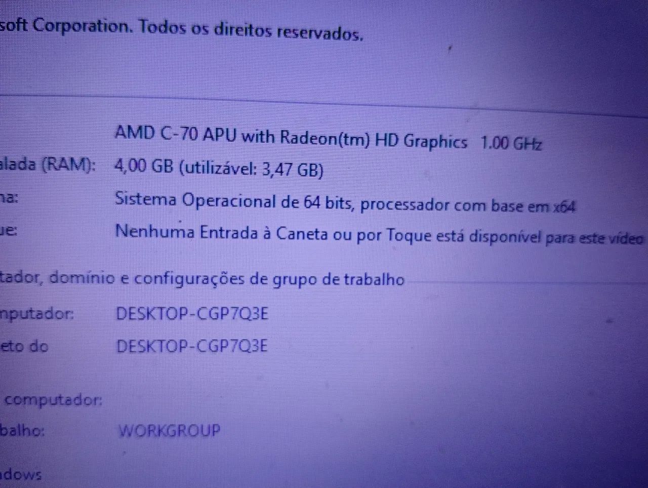 Notebook POSITIVO. AMD. Dual Core. 4 GB de memória. DDR3. Funcionando perfeitamente   - Foto 2