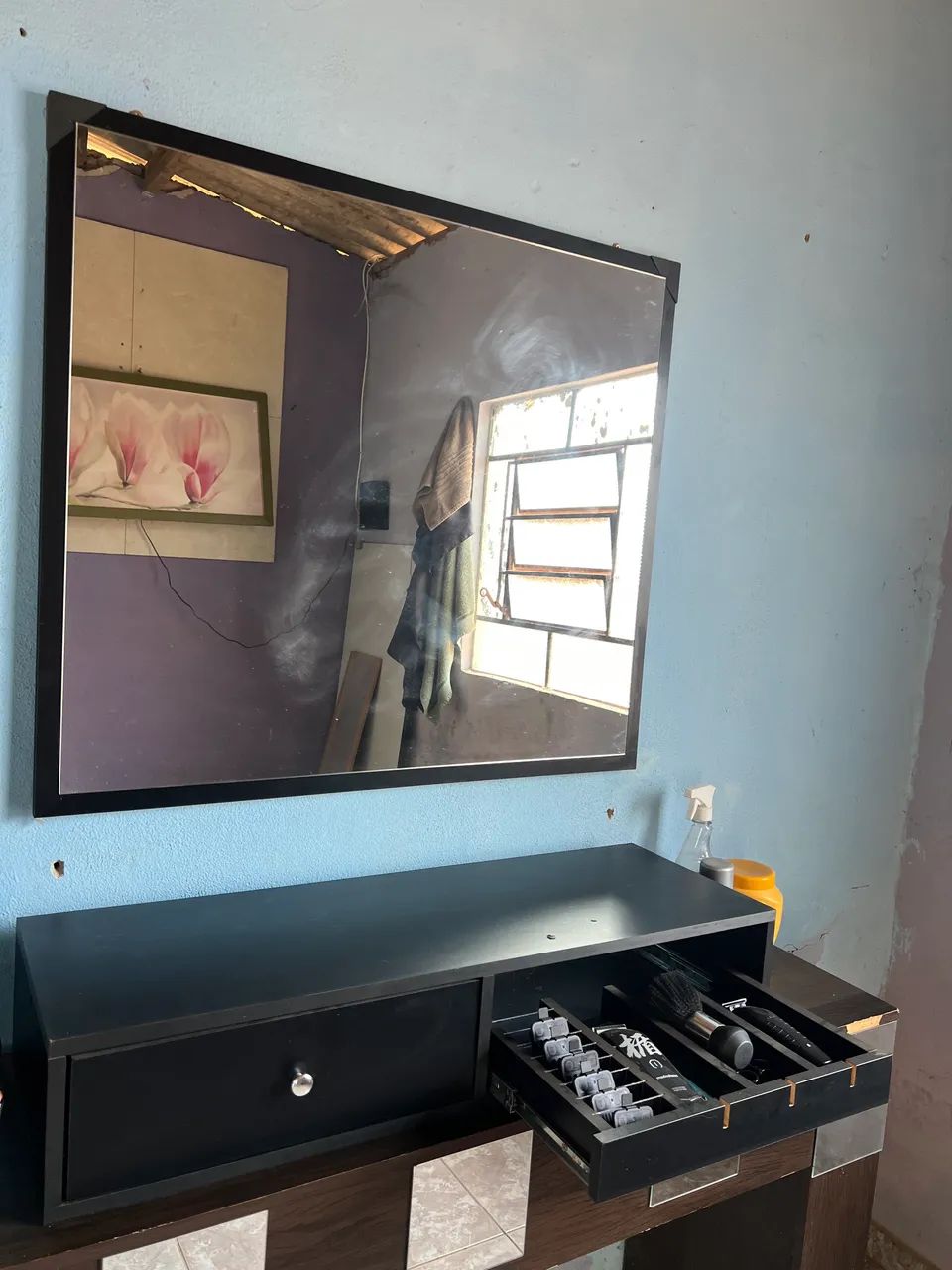 bancada de barbearia com espelho  - Foto 2