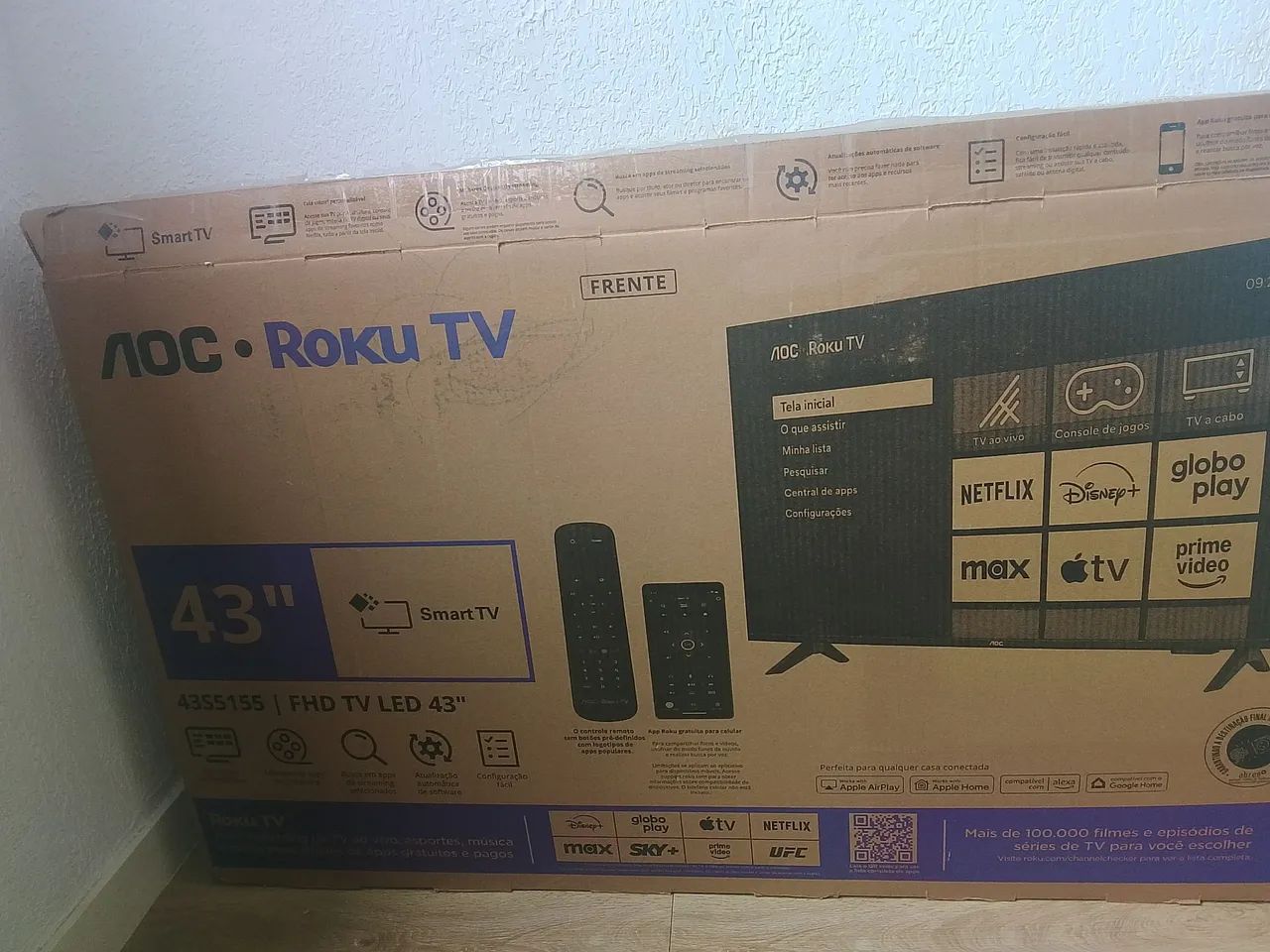 Tv 43 polegadas ainda no platico