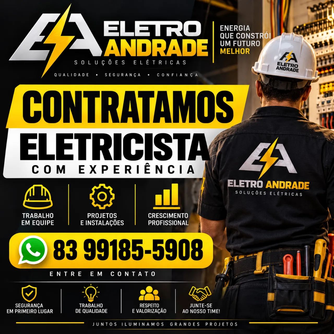 Estamos contratando eletricista com experiência na área 
