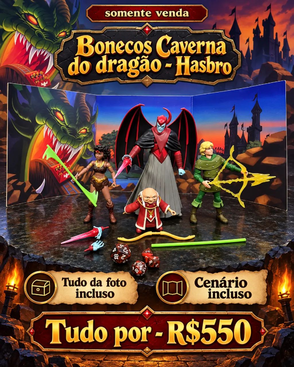 [VENDO] BONECOS CAVERNA DO DRAGÃO - HASBRO
