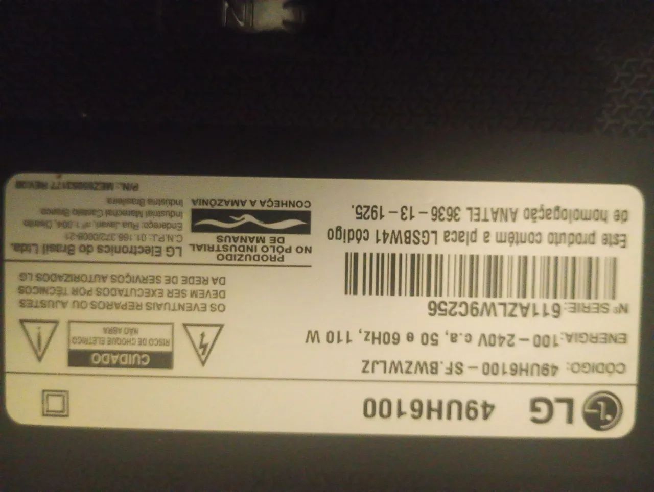 (DEFEITO) Smart TV LG 49UH6100 de 49 polegadas. - Foto 3