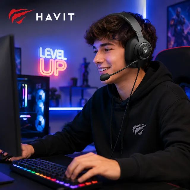 Headset Gamer Havit H2230D Compatível PC PS4 PS5 Xbox - Foto 5