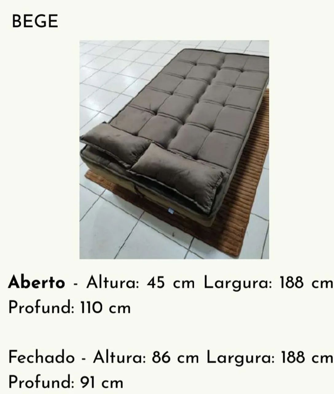 SOFÁ CAMA RUBI (LEIA A DESCRIÇÃO) - Foto 2