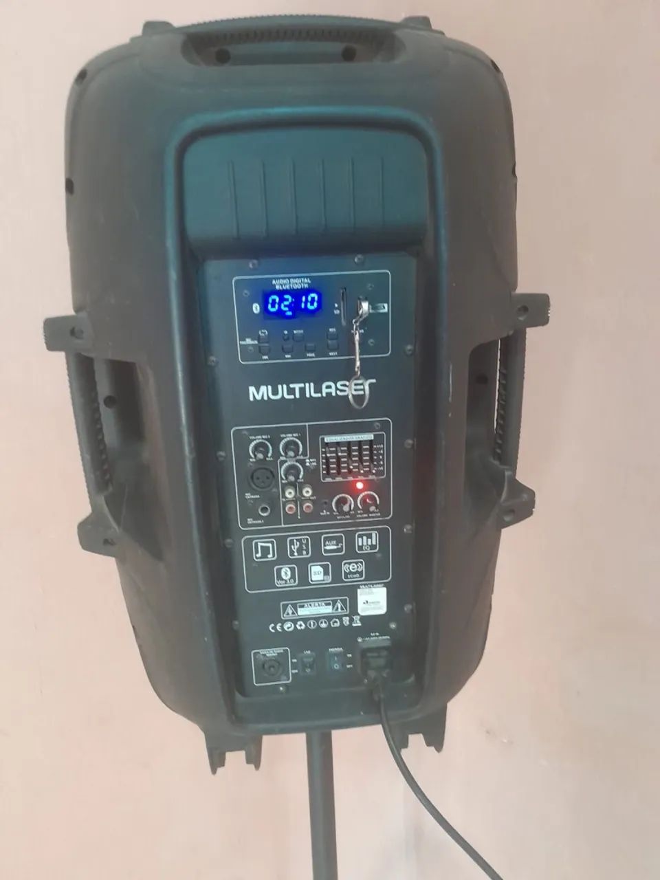 Caixa de som amplificada Multilaser com tripé - Foto 3