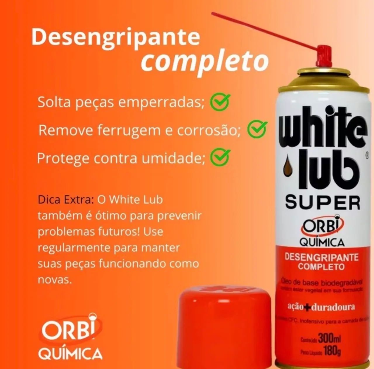 Desingripante White Lub 300ml - Orbi Química  - Foto 2