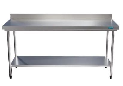 Mesa Bancada Em Aço Inox com Prateleira