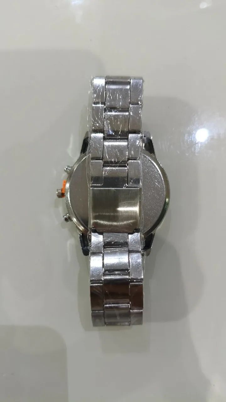 Relogio Geneva Analógico e Data de Aço Prata + Pulseira de Brinde Novo - Foto 4