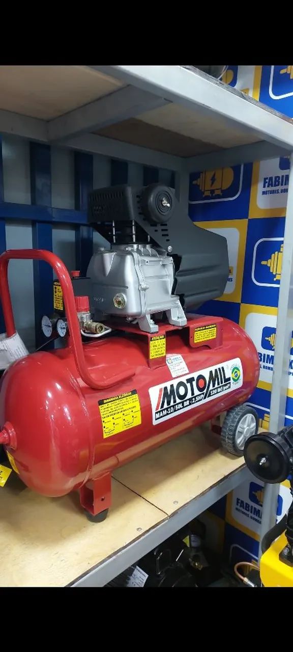 COMPRESOR 50LITROS BIVOLT 127/220V 130PSI 2,5CV MOTOMIL