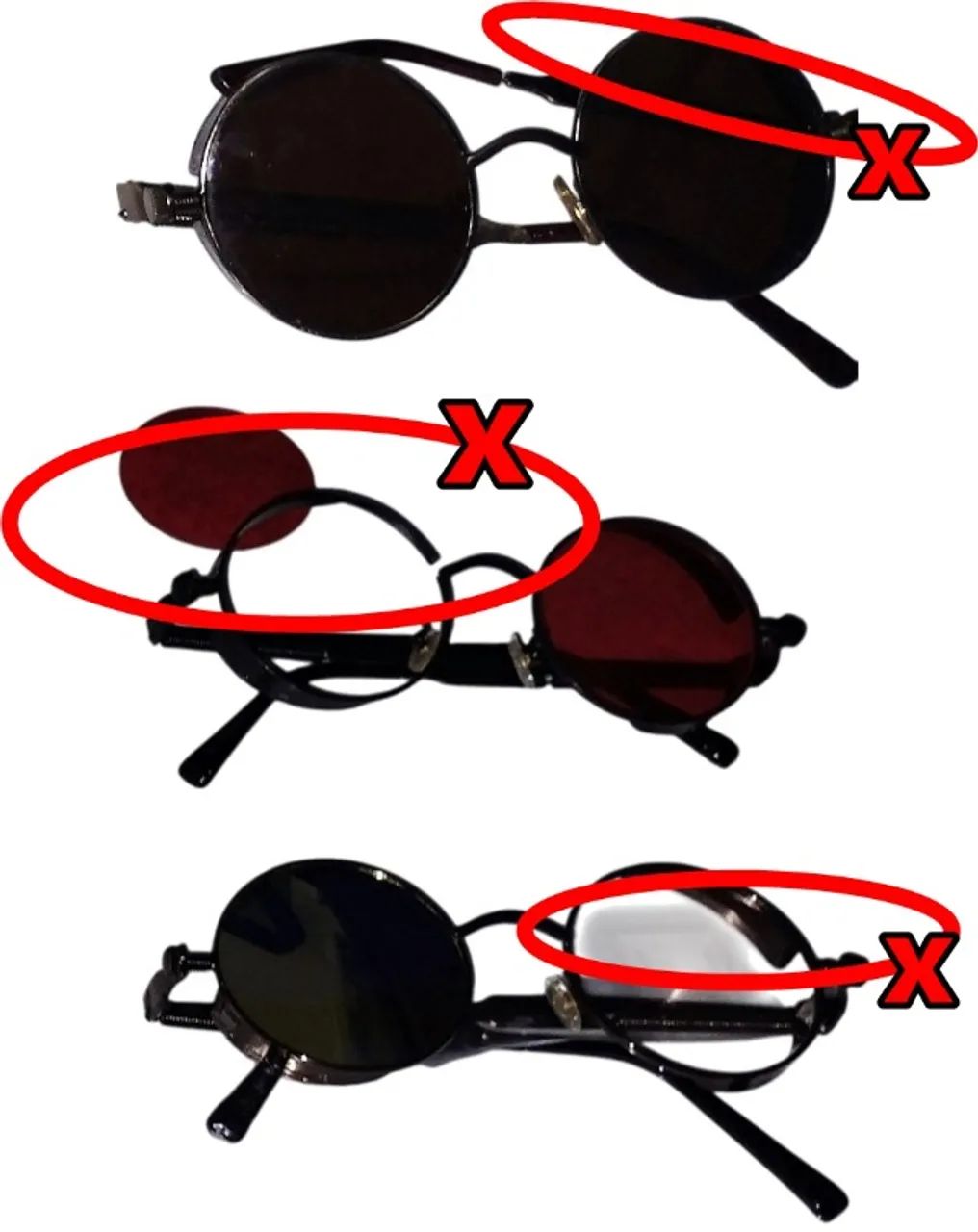 Lote Com 8 Óculos De Sol (John Lennon, SteamPunk e Ciclista) + Brindes - Foto 3