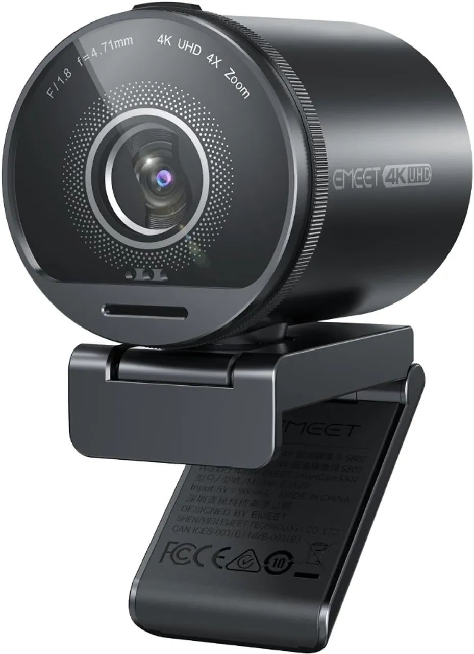 Webcam 4k EMEET SmartCam S800 - Qualidade Profissional