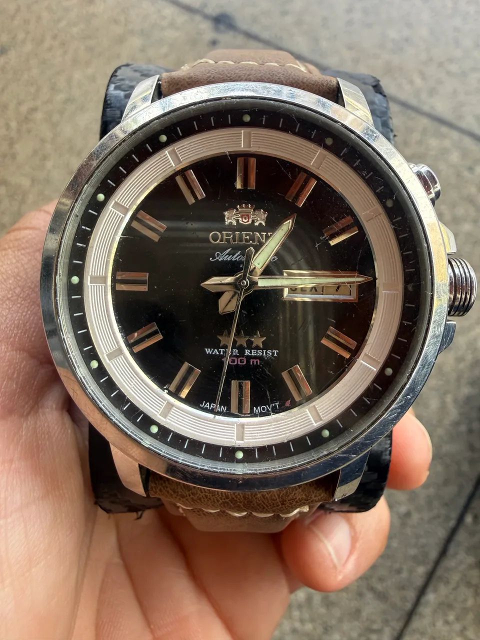 Relógio Orient 3 estrelas automático 45mm - Foto 4