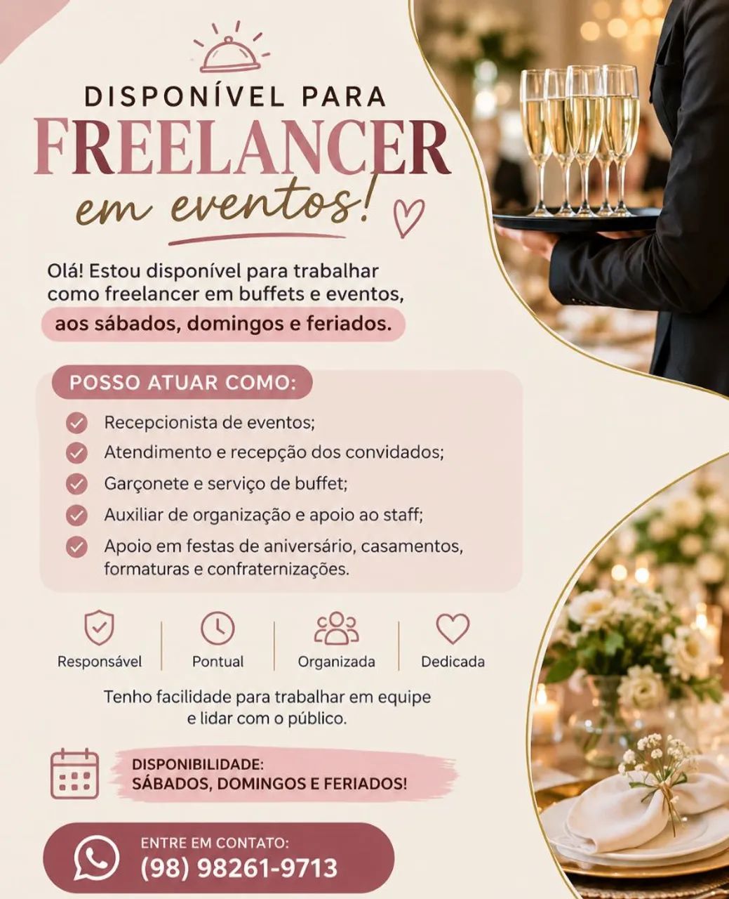 Estou disponível para freelancer 