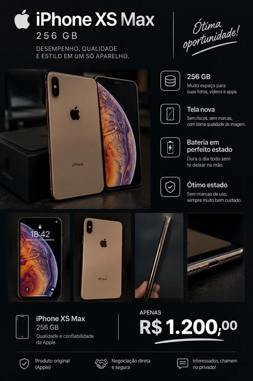 iPhone XS Max 256Gb - Impecável