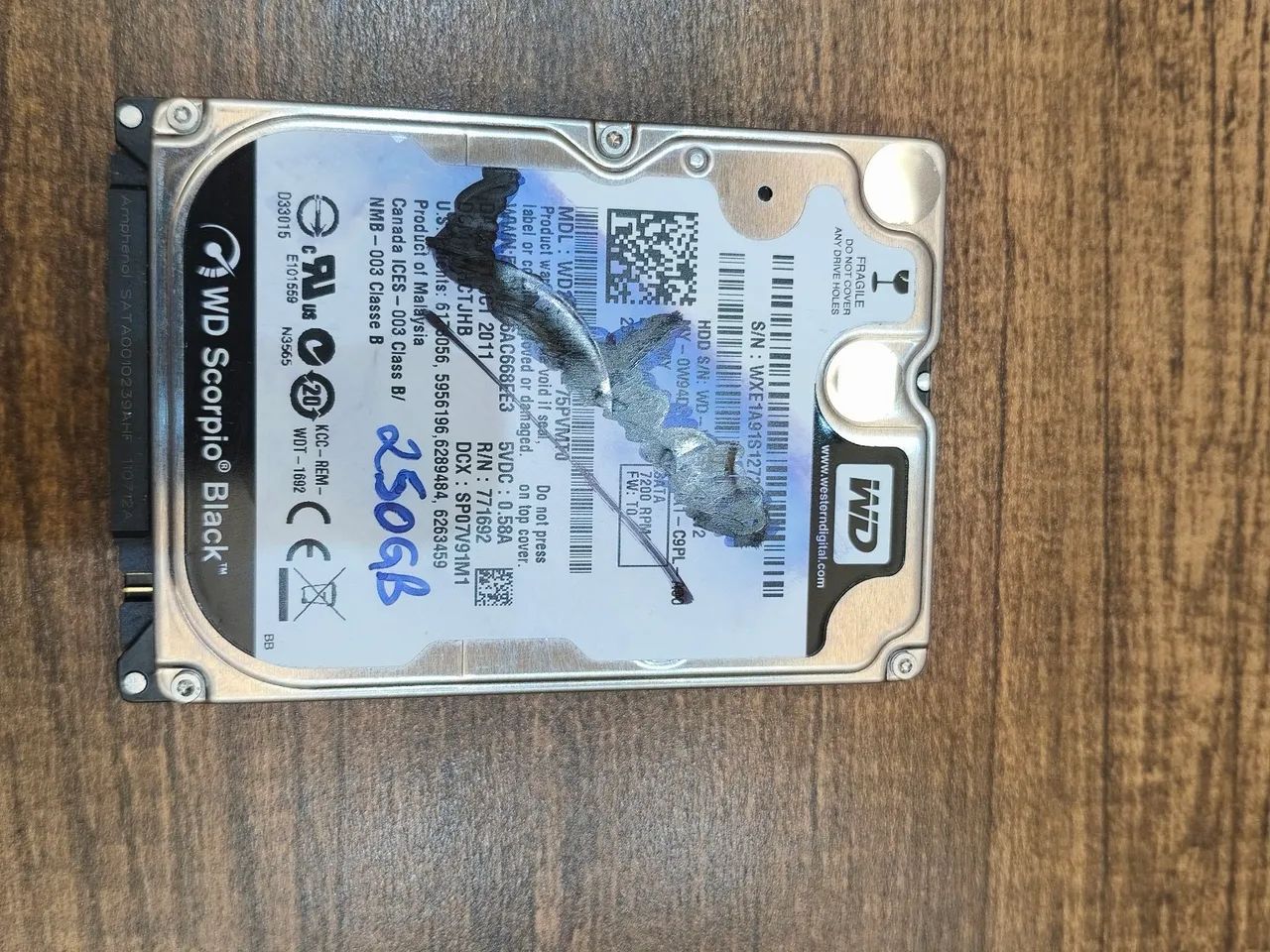 HD 250 GB WD Scorpio Black