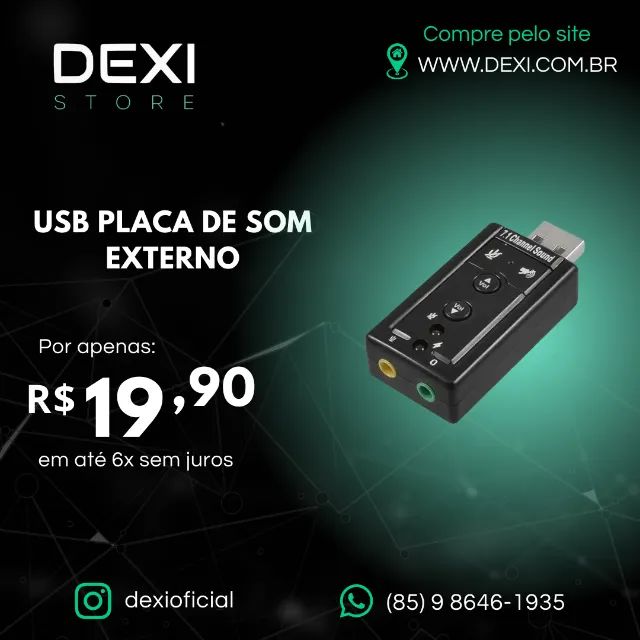 USB PLACA DE SOM EXTERNO