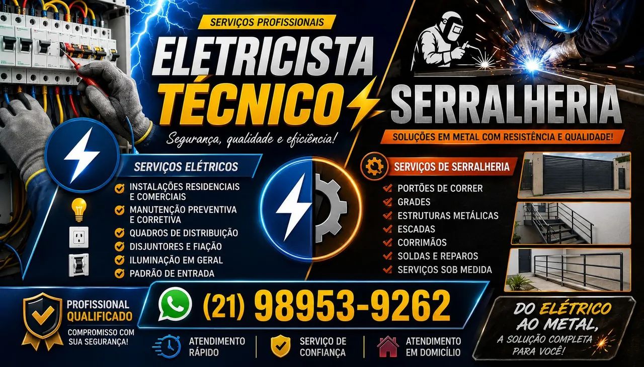 Eletricista técnico e serralheria 