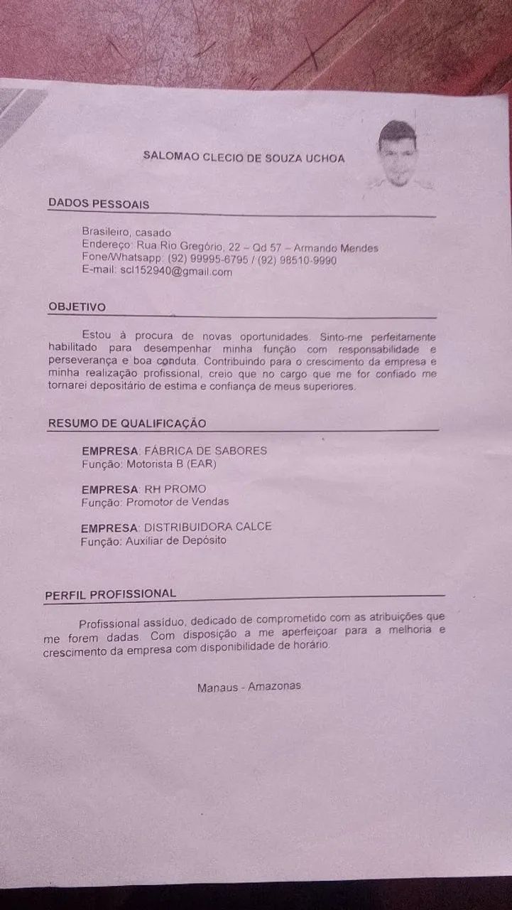 Sou motorista B ( EAR)