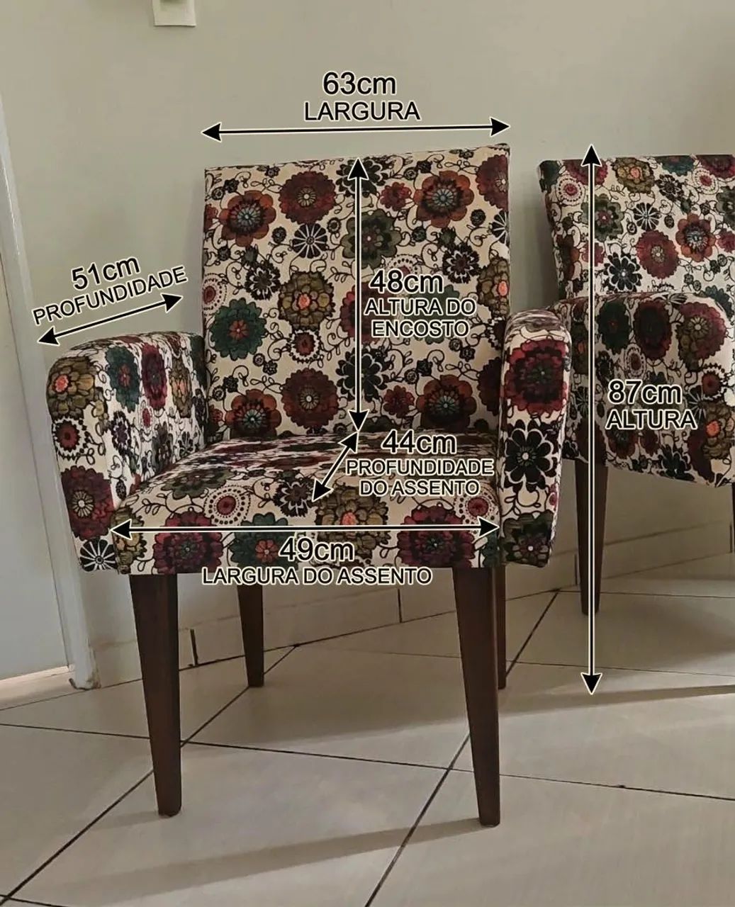 Poltronas em tecido estampado (par) - Foto 3