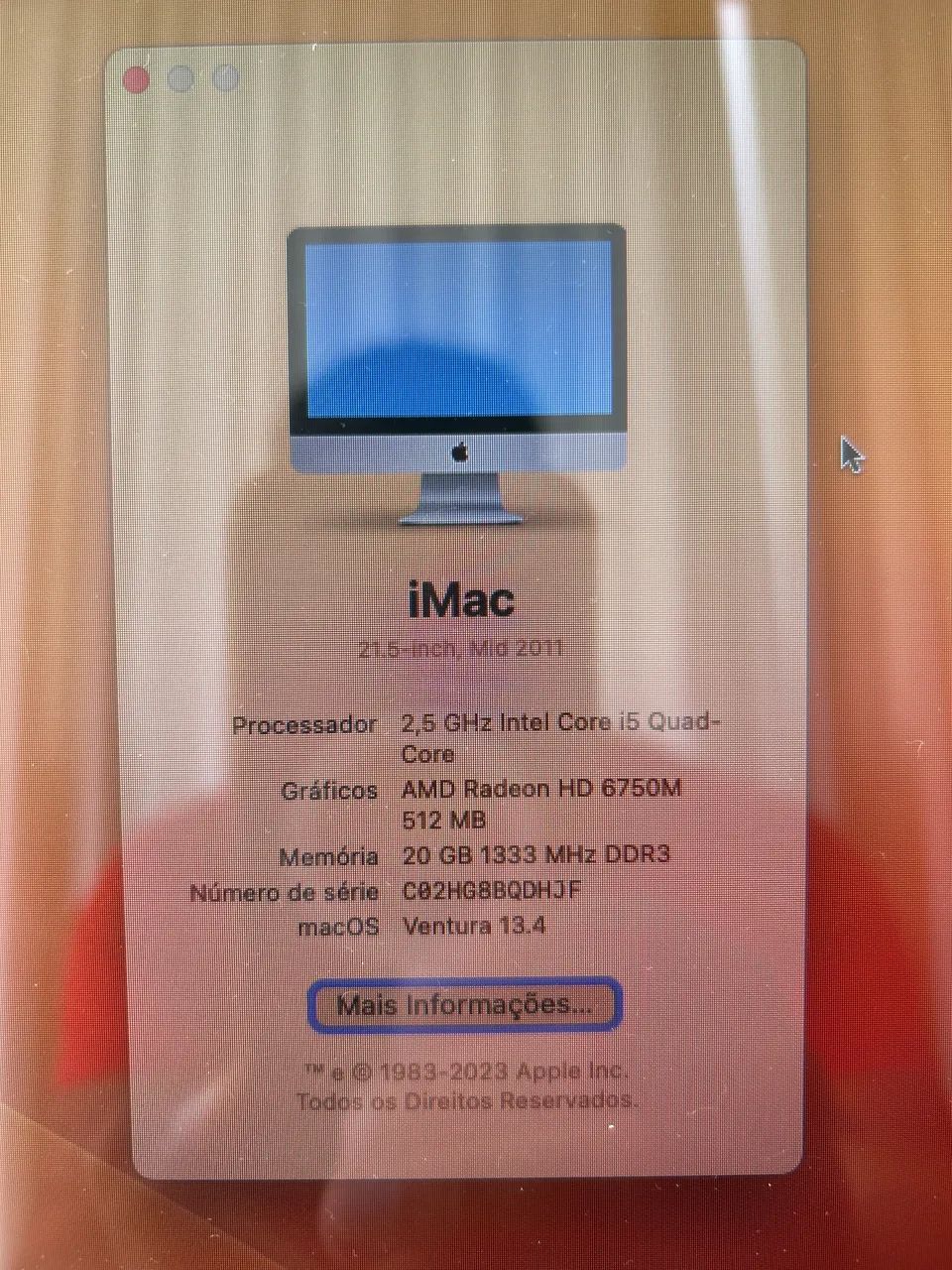 Desktop IMAC APPLE 21.5 polegadas  - Foto 2