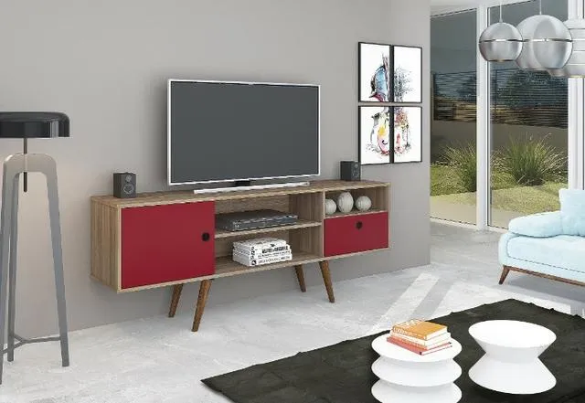 Rack bancada Ideale pés retrô p/ TV = Frete e montagem grátis!