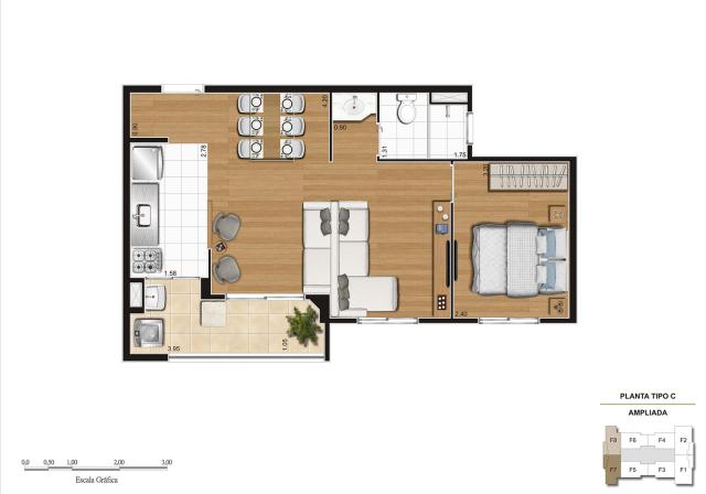 Apartamento em Vila Galvão, com 2 quartos, sendo 1 suíte e área útil de 55 m² - Foto 10