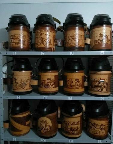 Garrafa Térmica Tereré E Chimarrão Em Couro + Copo