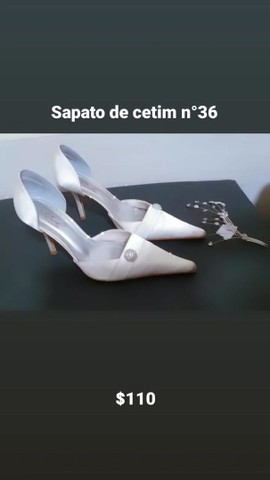 Sapato noiva cetim n°36 - usado apenas 1 vez..OPORTUNIDADE 