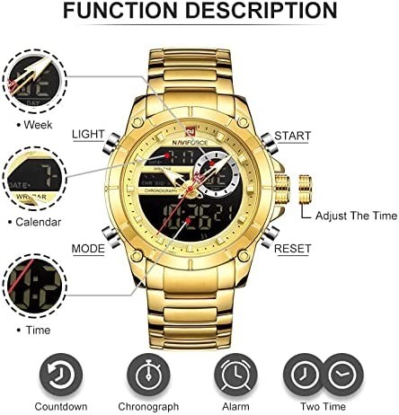 Relógio Luxo Dourado Masculino - Foto 3