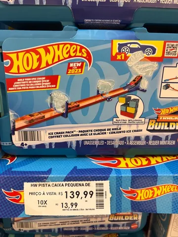 Hot Wheels Track Builder Pista de Brinquedo Caixa Grande De Acrobacias Com  Temática de Fogo