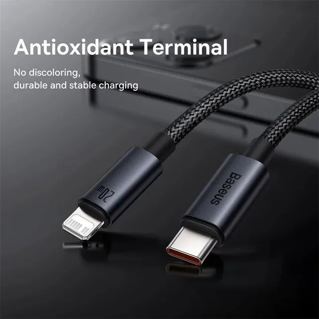 Cabo USB C Baseus PD carga rápida Ligthning para iPhone 1M - Foto 2