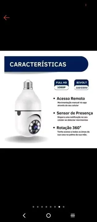 Câmeras lâmpada com led e visão noturna, acompanha cartão de memória de 64 GB - Foto 3