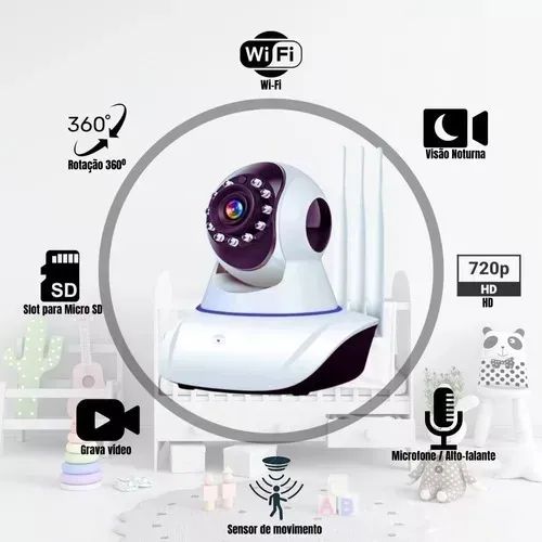 Baba Eletronica Camera ip Wifi Sem Fio Visão Noturna Microfone Novo  - Foto 3