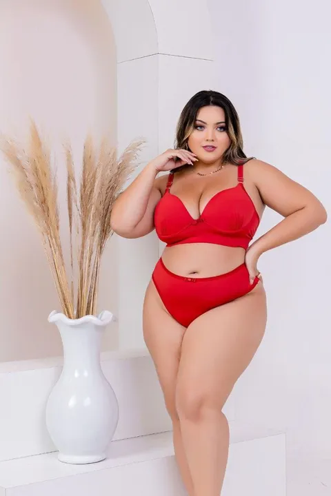 Conjunto Lingerie Plus Size Vermelho