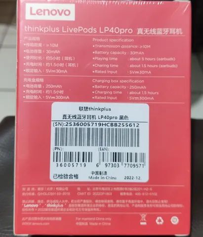 Fone TWS Lenovo LP40 Pro - Original, Novo, lacrado na caixa  - Foto 5