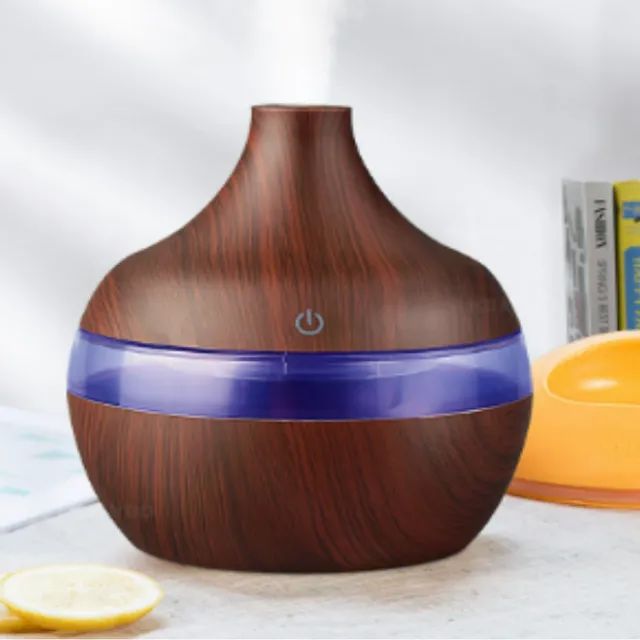 ** Aromatizador Ambiente Umidificador de Ar Mini 300ml Cor Madeira Recarregável USB z617 